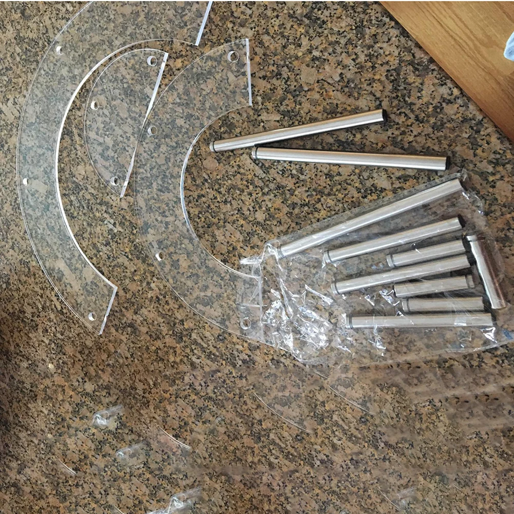 컵케이크 거치대 파티 서빙 플래터, 결혼식 생일 아크릴 케이크 디스플레이 스탠드, 이동식 반원형 디저트 주방, 3 단