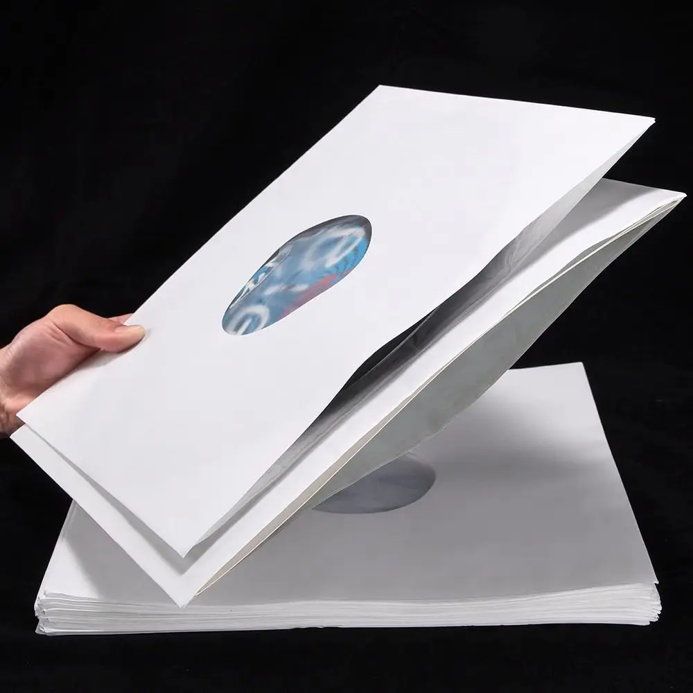 1PC 7/10/12inch Black White Paper & Poly Lined Record Inner Sleeves for LP Vinyl Records Anti Static Record Storage Album Covers