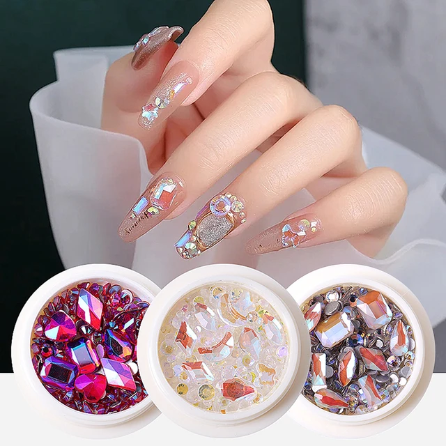  300Pcs Mixed Horse Eye AB Color Nail Art Rhinestones Flatback  Glitter Crystal 3D Marquise Strass Acrylic DIY Decorations Nail Accessories  (Mixed AB) : Beauty & Personal Care