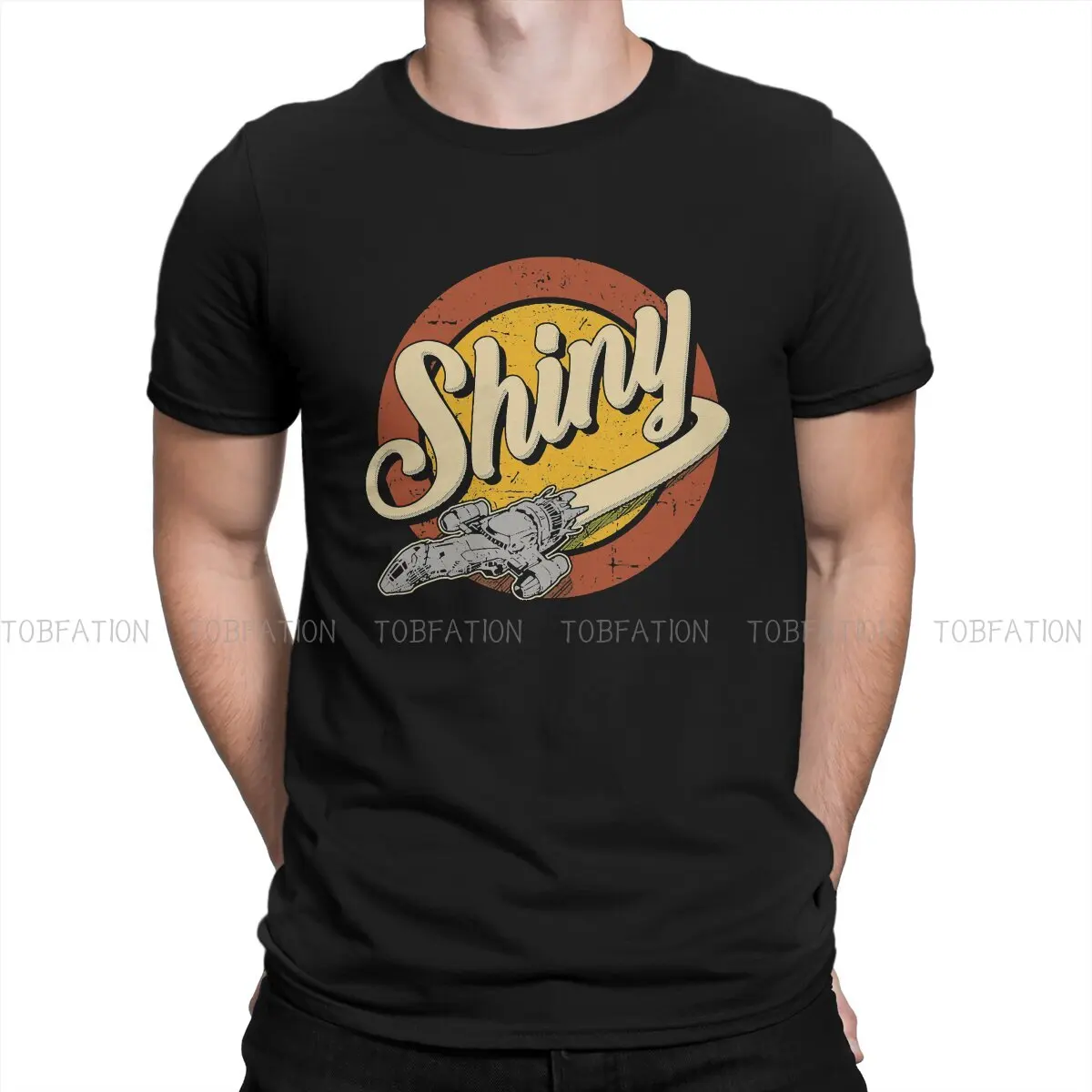 Shiny Firefly Inspired Sci-Fi Loose Cotton Men's T-Shirt