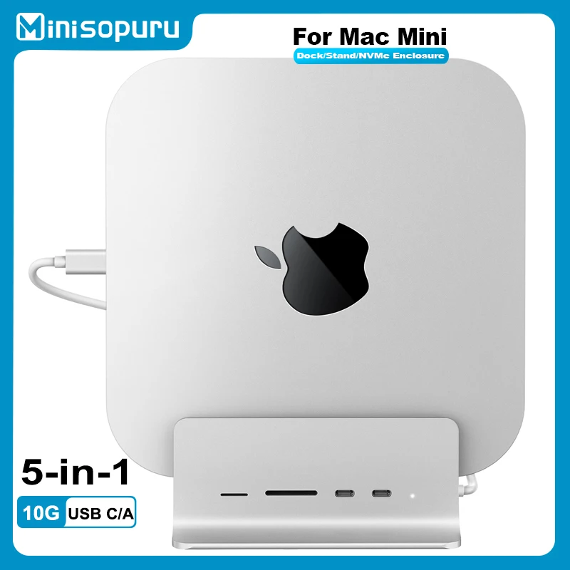 その他 Minisopuru 5 IN1 USB-C DOCK FOR MAC MINI 10GB Minisopuru Mac Mini Dock & Type-C Stand with SSD Enclosure
