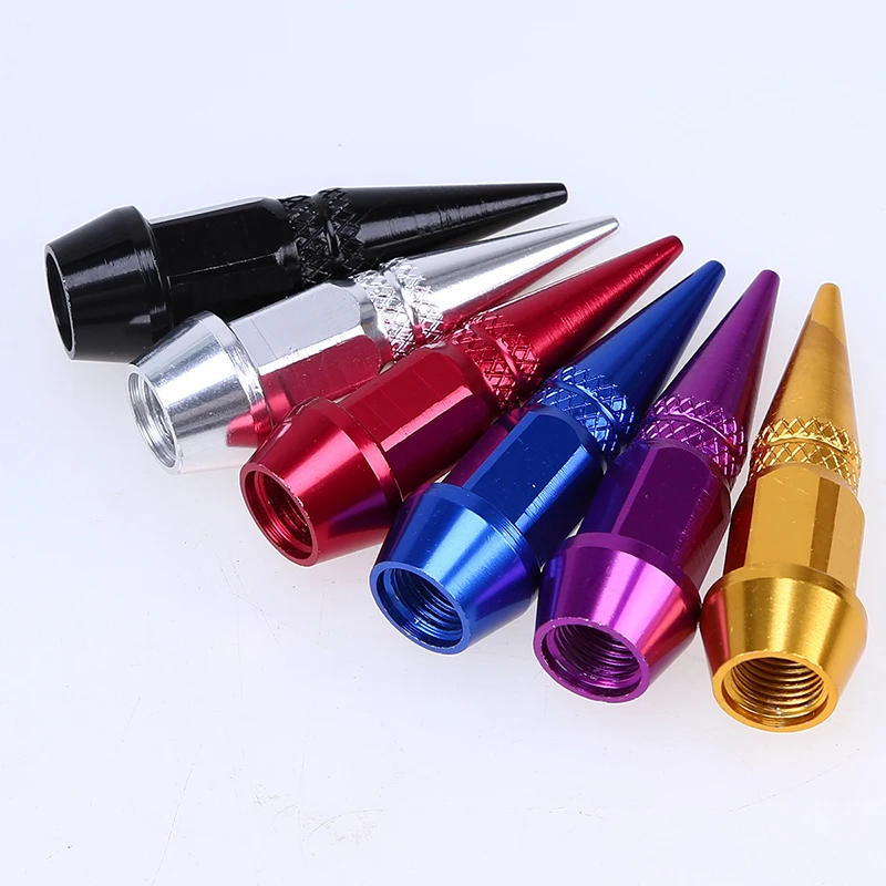 

4pcs Universal Car Bike Tire Valve Caps Neon Light Color Bullet Design Truck Air Port Cover Tire Rim Auto Exterior Accessories