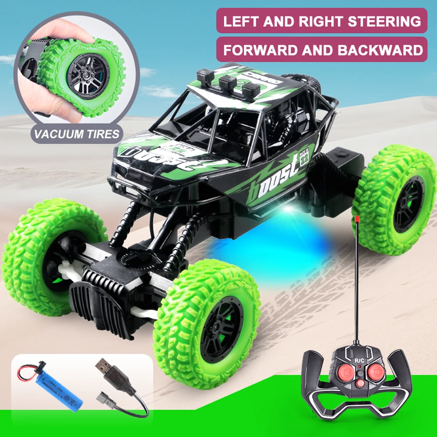 Remote control car with colorful flashing lights, rubber wheels, off-road toy car suitable for Christmas children's gifts 3