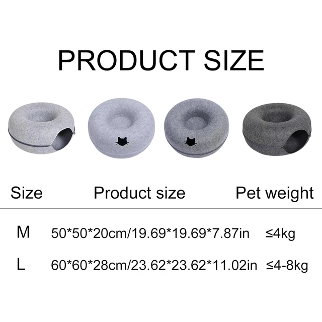 B-Tunnel Donut Cat Bed Interactive Tunnel Pet Felt Indoor Toys Cats House Kitten Training Toy Cat Kennel Cat Accessories 6
