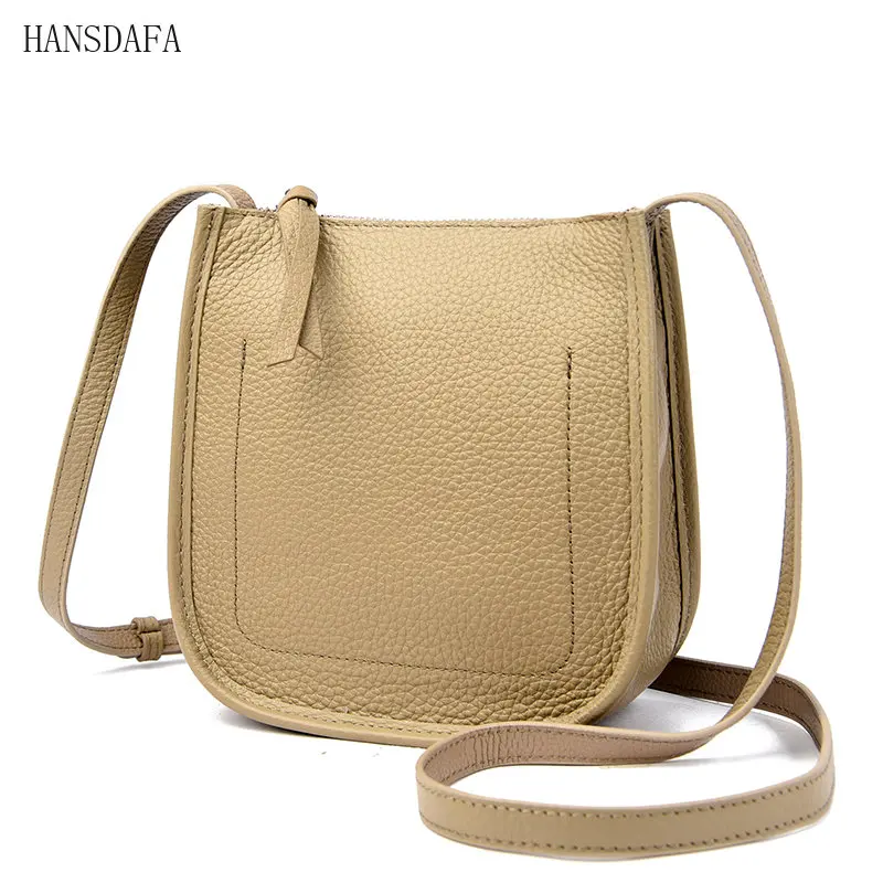 

Women Genuine Leather Shoulder Crossbody Bags Fashion Solid Color Soft Cow Leather Ladies Handbag Female Small Phone Bag purse