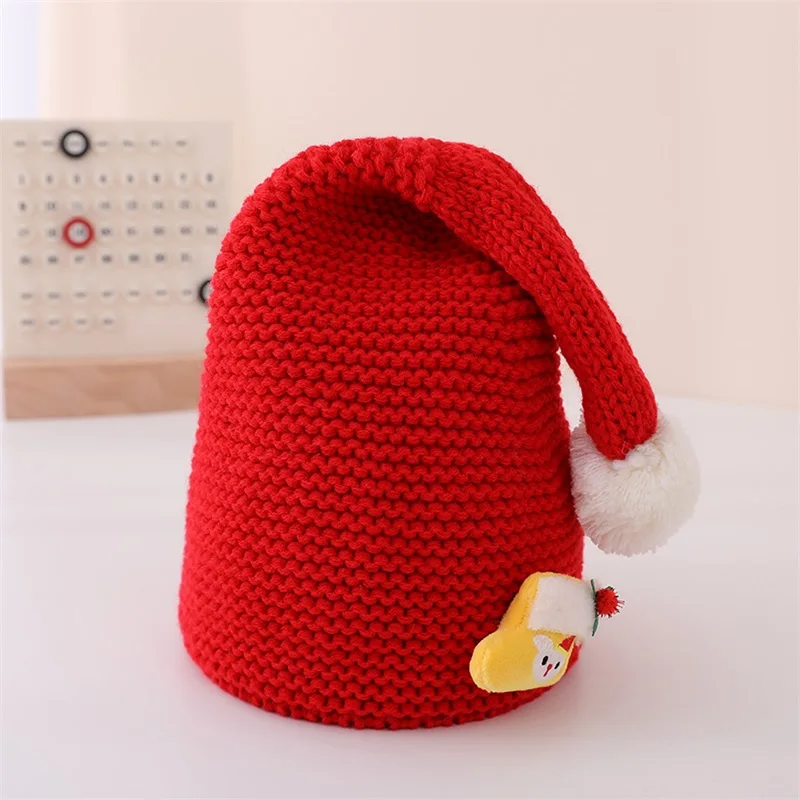 Children s Green Knit Christmas Hat Winter Cozy Reindeer Snowflake Hat for Holiday Celebration Party