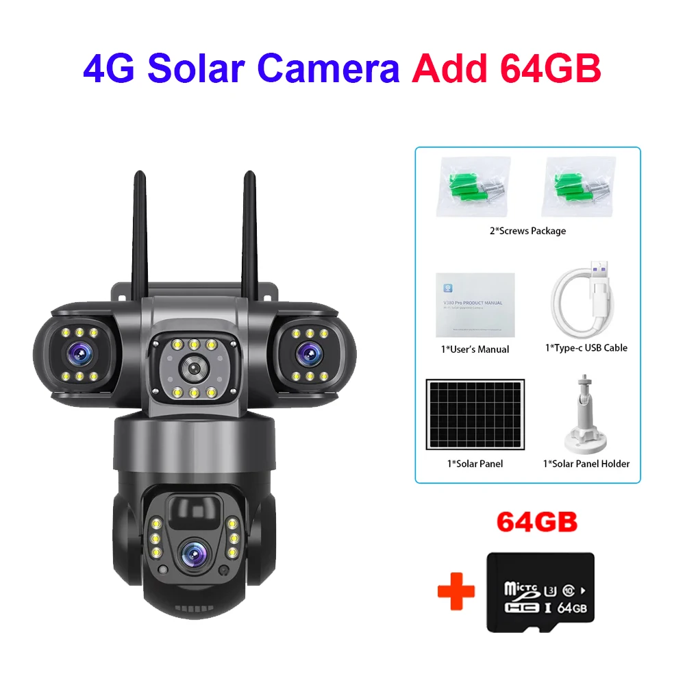 4G V380 15MP ソーラー防犯カメラ 4G V380 15MP ソーラー防犯カメラ 4G V380 15MP ソーラー防犯カメラ
