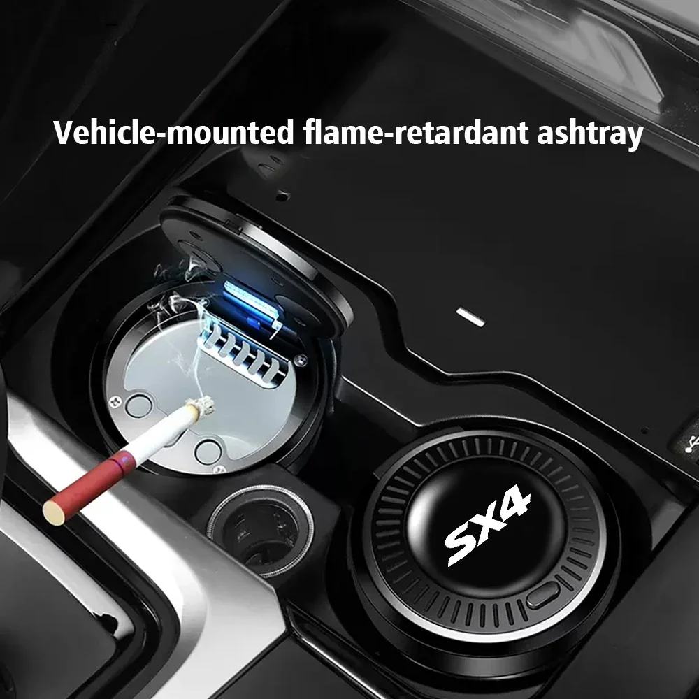 자동차 담배 재떨이 컵, 휴대용 LED 연기 제거제, 스즈키 SX4 자동차 인테리어 액세서리