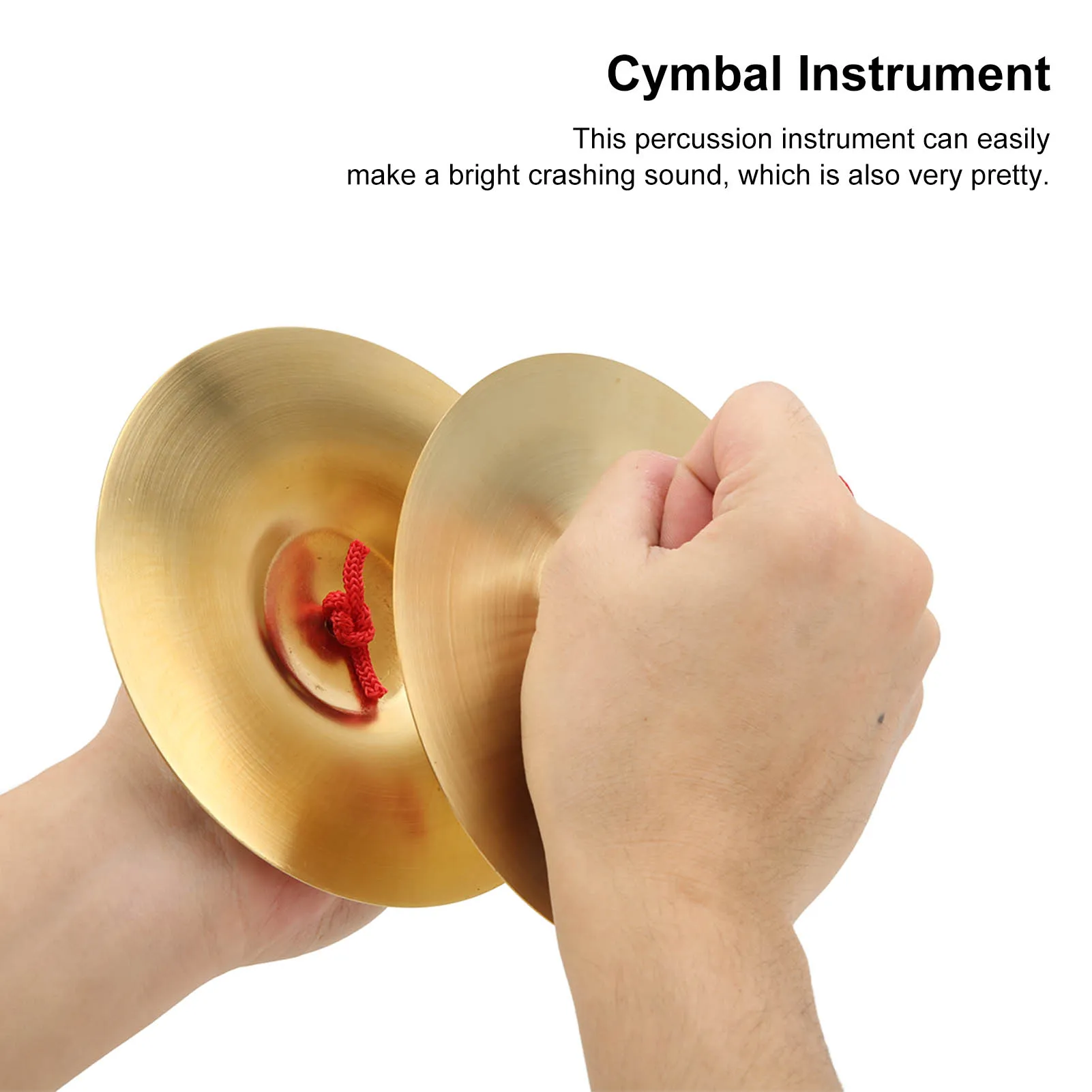 1Pair Crash Cymbal Brass Percussion Instrument Pair Teaching Tool Toy for Children Adult Cymbal Musical Instrument