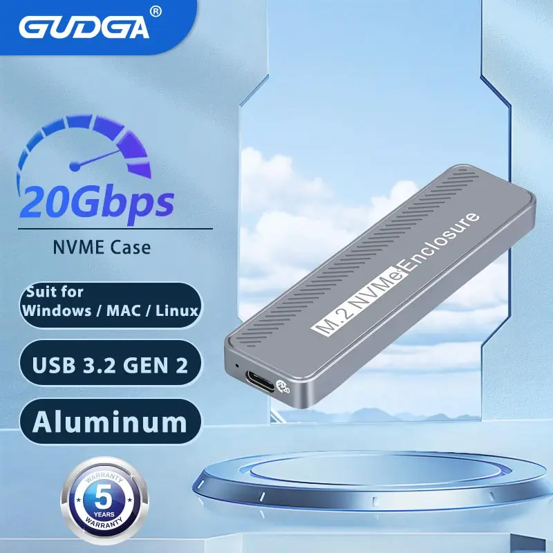 20Gbps NVME Enclosure USB GEN Aluminum Alloy For MAX 4TB
