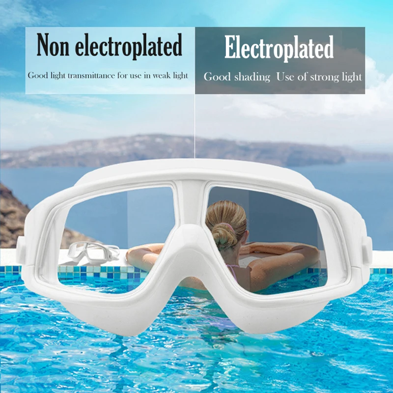 Queshark Men Women Adult -1.5 To -10.0 Myopia Swim Eyewear Silicone  Anti Fog Swimming Goggles Custom Different  Left Right Eyes 3