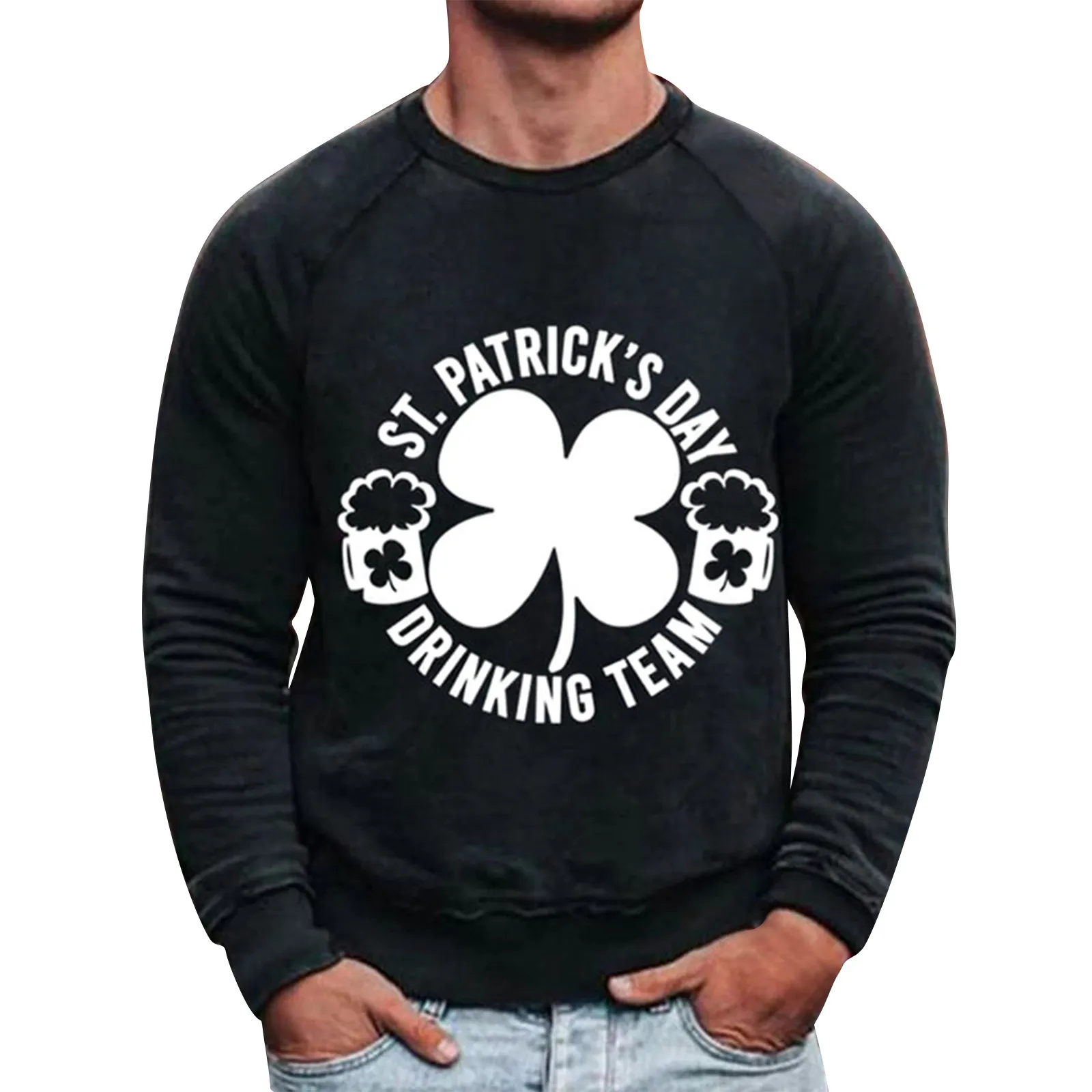 

Luxury Men'S Shirt Delicate St. Patrick'S Day Printed Shirts For Men Low Price Round Neck Long Sleeves Men Blouse Sport 남성의류