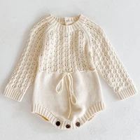 2024 Spring Baby Clothes Girls Romper Autumn Long Sleeve Baby Girl Knit Hollow Out Rompers Baby Jumpsuit Baby Clothes 2