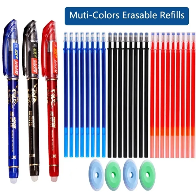 Erasable Gel Pen Set Ballpoint Pens Rod 0.5mm Refills Muti-Colors ink Washable Handle Stationery School Office Writing Supplies 1