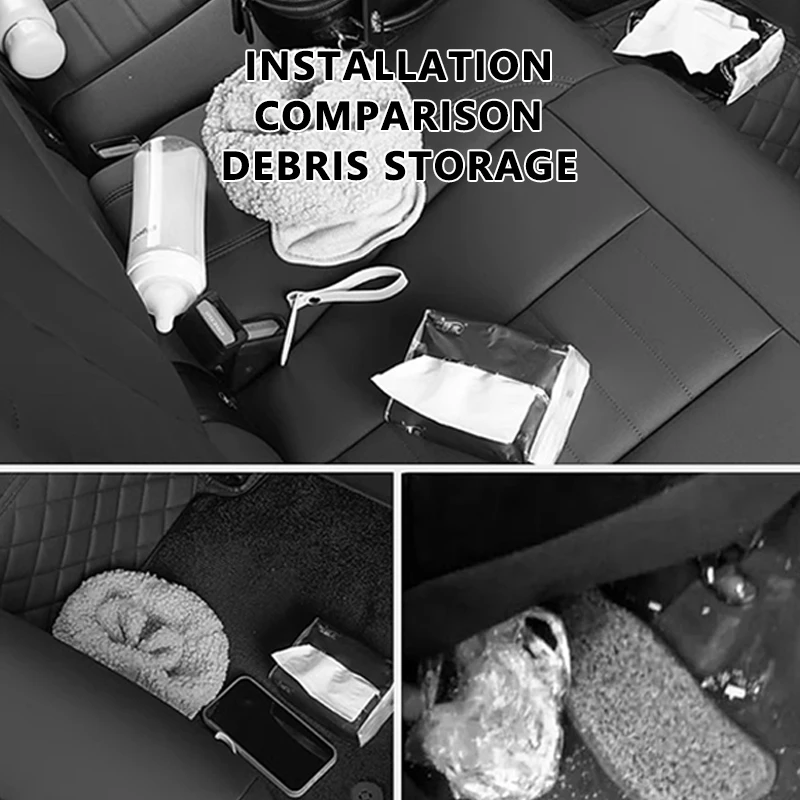 SEAMETAL PU Leather Car Seat Back Organizer Multi-functional Auto Seat Headrest Hanging Storage Bag With Tissue Box Drink Holder — view 2
