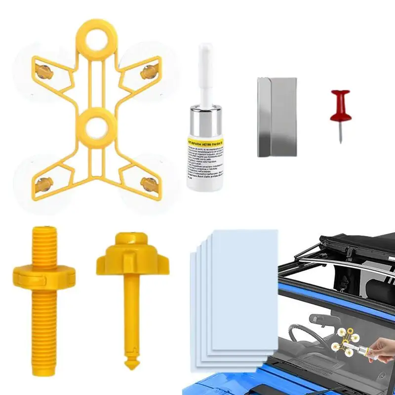 

Windshield Repair Kit Automotive Glass Crack Repair Fluid Tool For Glass Cracks Windshield Repair Kit Nano Corrector Set Car