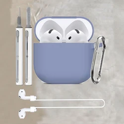 Premium Silicone Protective Case with Cleaner Kit for AirPods - Non-Slip, Anti-Loss Design (Dim Gray)