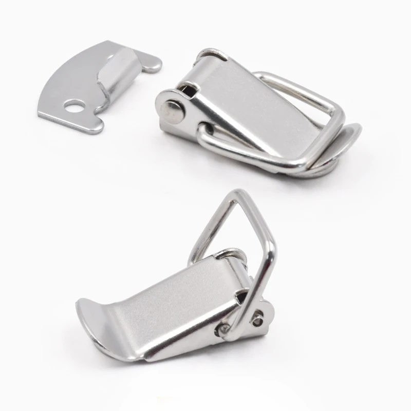Three Kinds Of Materials Iron Nickled Plated Buckle Hook Wooden Box Hasps Clamp Spring Catch Clasp Loaded Draw Toggle