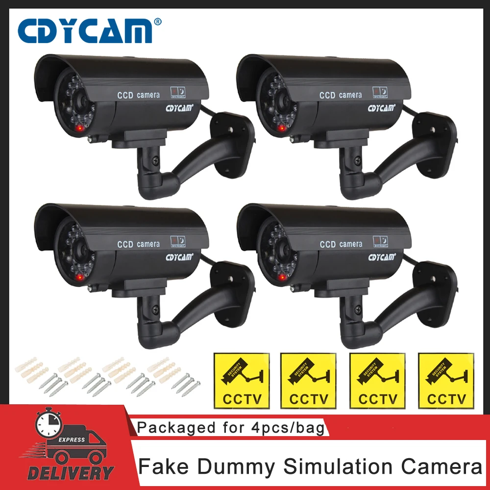 Fake Dummy Security CCD Camera Waterproof IR LED Outdoor Indoor Surveillance 01 