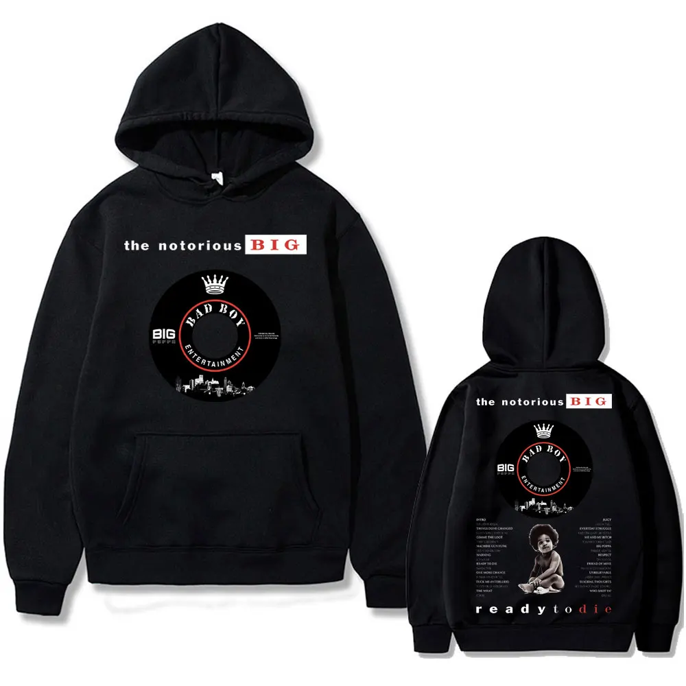 

Rapper The Notorious Big Ready To Die Music Hoodie Male Vintage Rap Biggie Smalls Merch Hoodies Men Hip Hop Oversized Sweatshirt