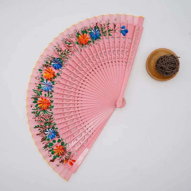 Description Picture 5 of item1pcs Folding Fan Wood Spanish Fan For Dancing Colorful Printing Hand Folding Fan Home Decoration Ornaments Craft Gifts For Guest