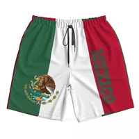 2023 Summer Polyester Mexico Country Flag 3D Printed Men's Board Shorts Beach Pocket Running Summer Pants 1