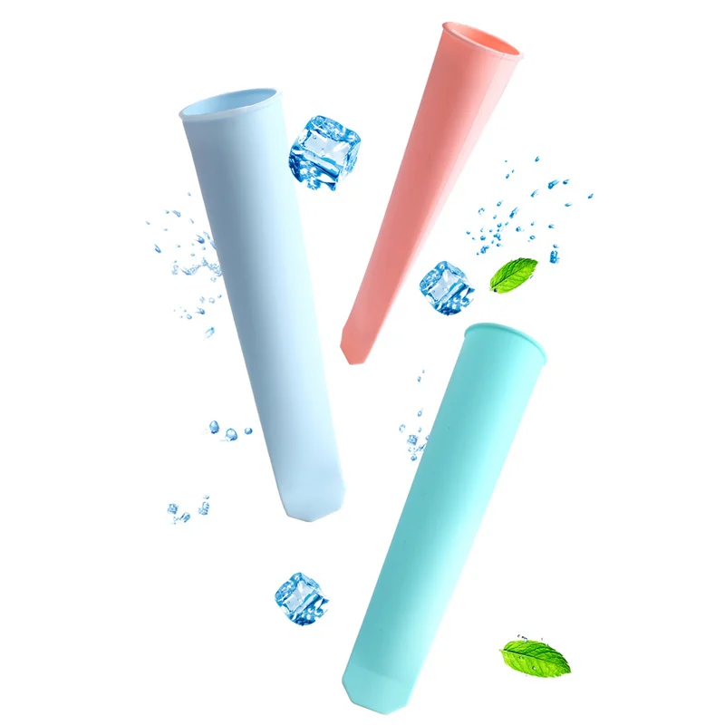 1pcs Silicone Ice Tube Mold with Lids Colorful Cream Mould Yogurt Popsicle Maker Tray Summer Kitchen Accessories Kitchen Tool