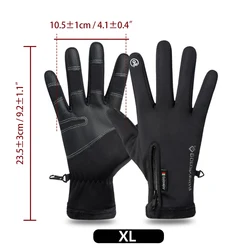 Winter Thermal Fleece Lined Touch Screen Motorcycle Riding Gloves - Water Resistant and Skin-Friendly (XL)