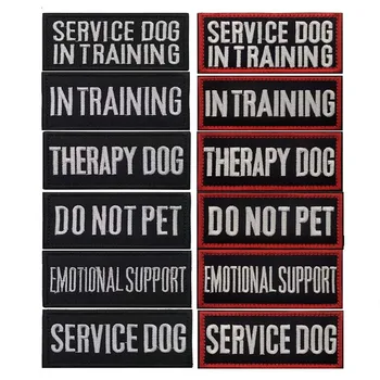 Service Therapy Dog In Training Emotional Support Fabric Stickers Embroidered Hook Loop Patch,Tactical Morale Badges for Vest 1