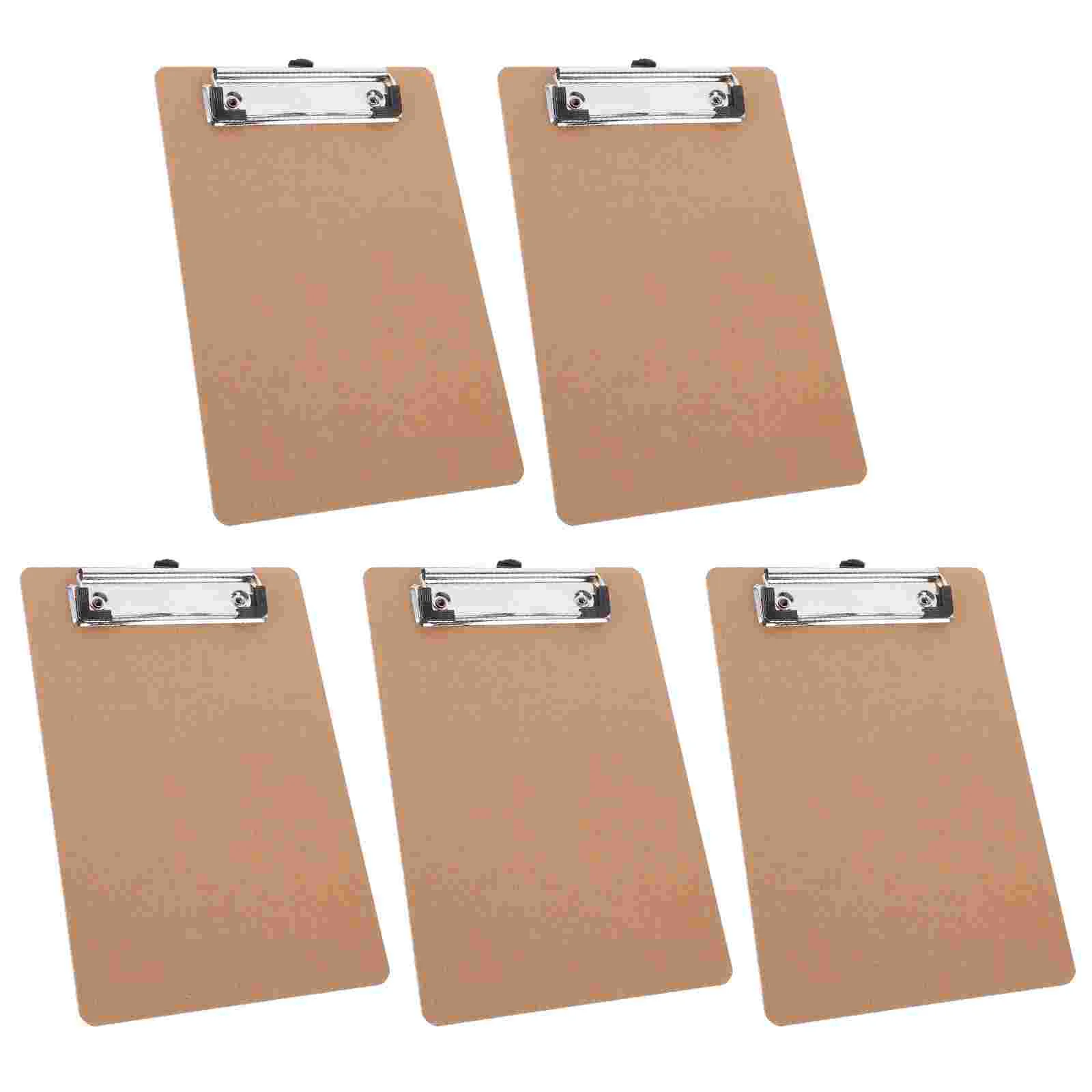 

5 Pcs Clipboard File Folder Flat Head Clamp Writing Support Boards Office Hardboard