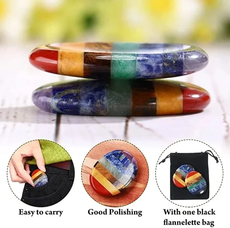 Thumb Worry Stone Chakra Worry Stone per la guarigione di cristalli arcobaleno e rocce curative gemme di cristallo naturale sollievo dallo Stress dall'ansia