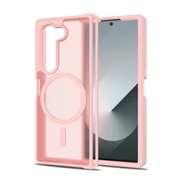 Colorful Translucent Shockproof Magnetic Case with MagSafe Wireless Charging Compatibility - Galaxy Z Fold 8 (Pink)