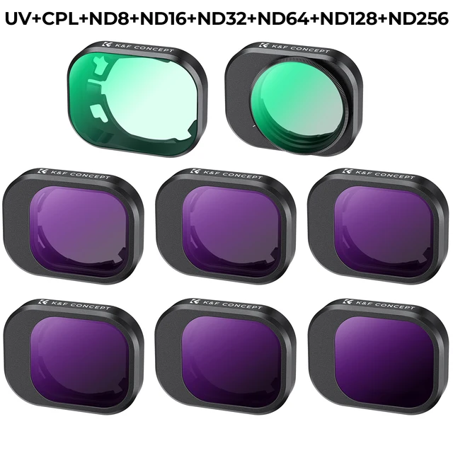 DJI Mavic 3 NDフィルターセット (ND64/128/256/512)　並行輸入品 KF Concept [8枚入り] DJI Mini 4 Pro用フィルターセット(UV+CPL+ND8+