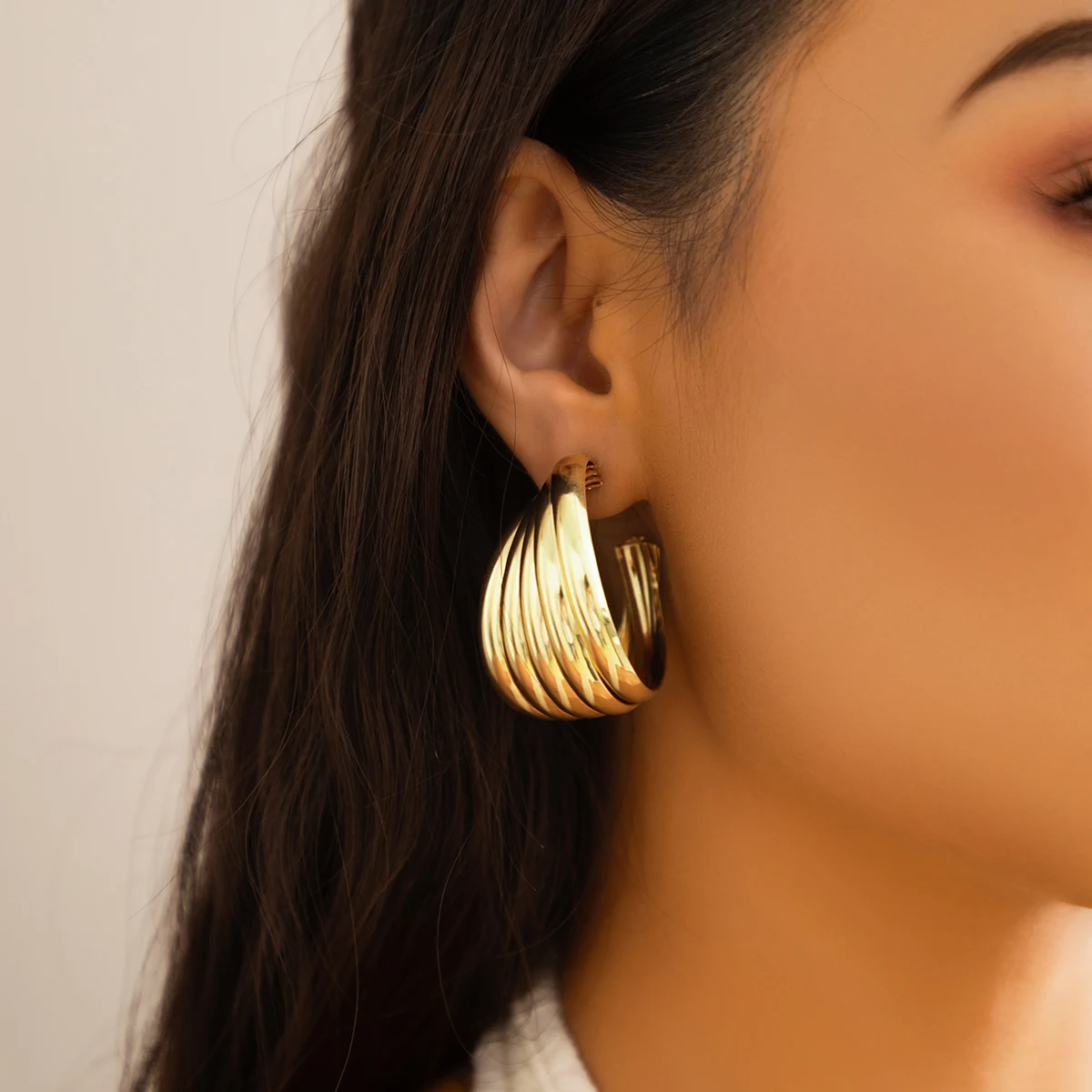 Boucles D'oreilles Géométriques Multi-couches Grandes Boucles - Neuf Avec étiquettes