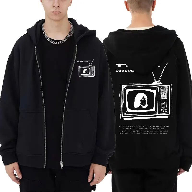 

TV Girl Unisex French Exit Album Music Zipper Hoodie Male Hip Hop Style Zip Outerwear Men Women Fashion Loose Hooded Sweatshirt