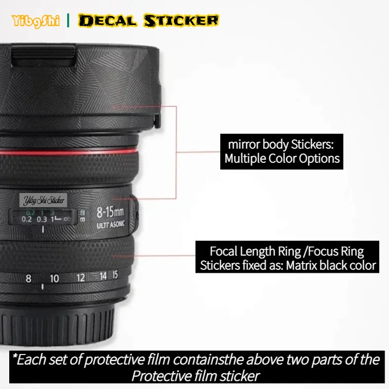 Canon EF 8-15mm F4 L USM 안티 스크래치 카메라 렌즈 스티커 코트 랩 보호 필름 바디 프로텍터 스킨 커버 8-15/4 f4L