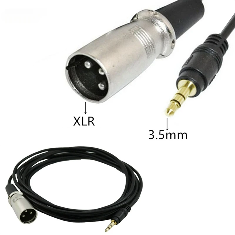 3-5Mm-Jake-Stereo-Mannelijke-Stekker-Connector-Kabel-Naar-Microfoon-Xlr