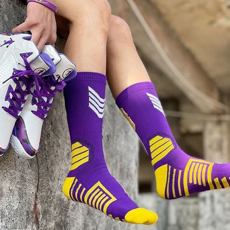 1Pair Men's Basketball Socks, Number "23" Printed Fashion Sports Socks
