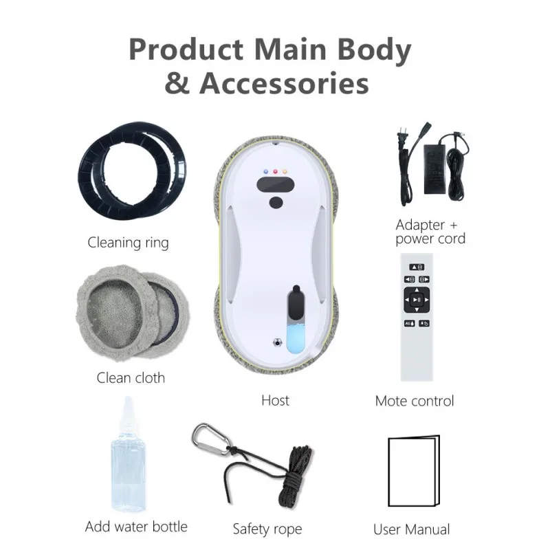Water jet window cleaning robot high suction intelligent electric window cleaning robot single-sided glass cleaning robot 2