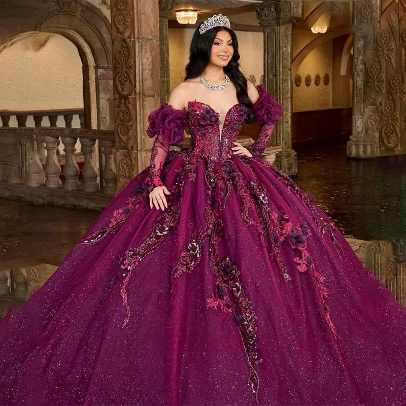 

Shiny Beads Red Quinceanera Dresses Off Should Soft Tulle Ball Gown With Bow Vestidos De 15 Años Sweet 16 Saudi Arabia