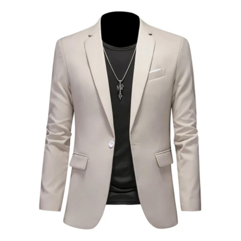 15-color boutique fashion suit 6XL men's slim groom wedding suit jacket business office suit casual solid color suit jacket 5