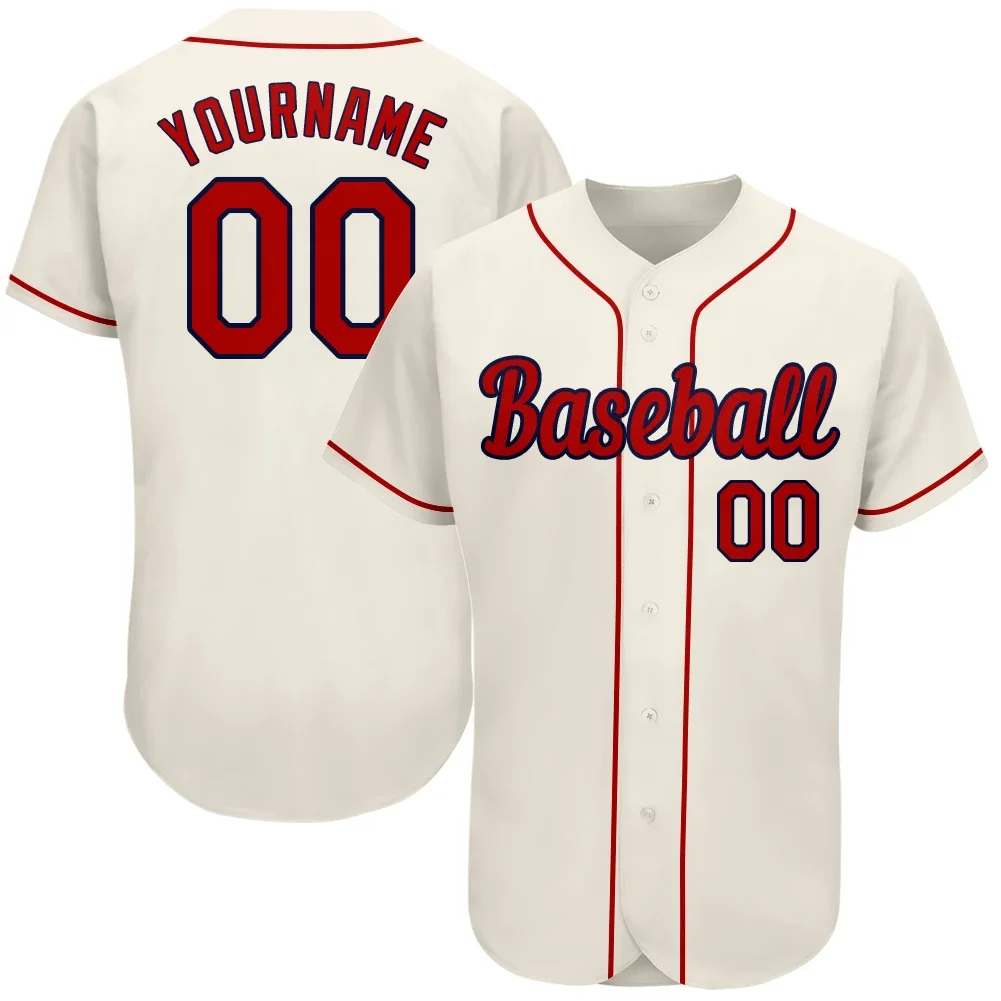 Baseball Jersey Personalized Print Team Name Numbers Button-down Tee Shirts for Men Kids Outdoors Birthday Gift