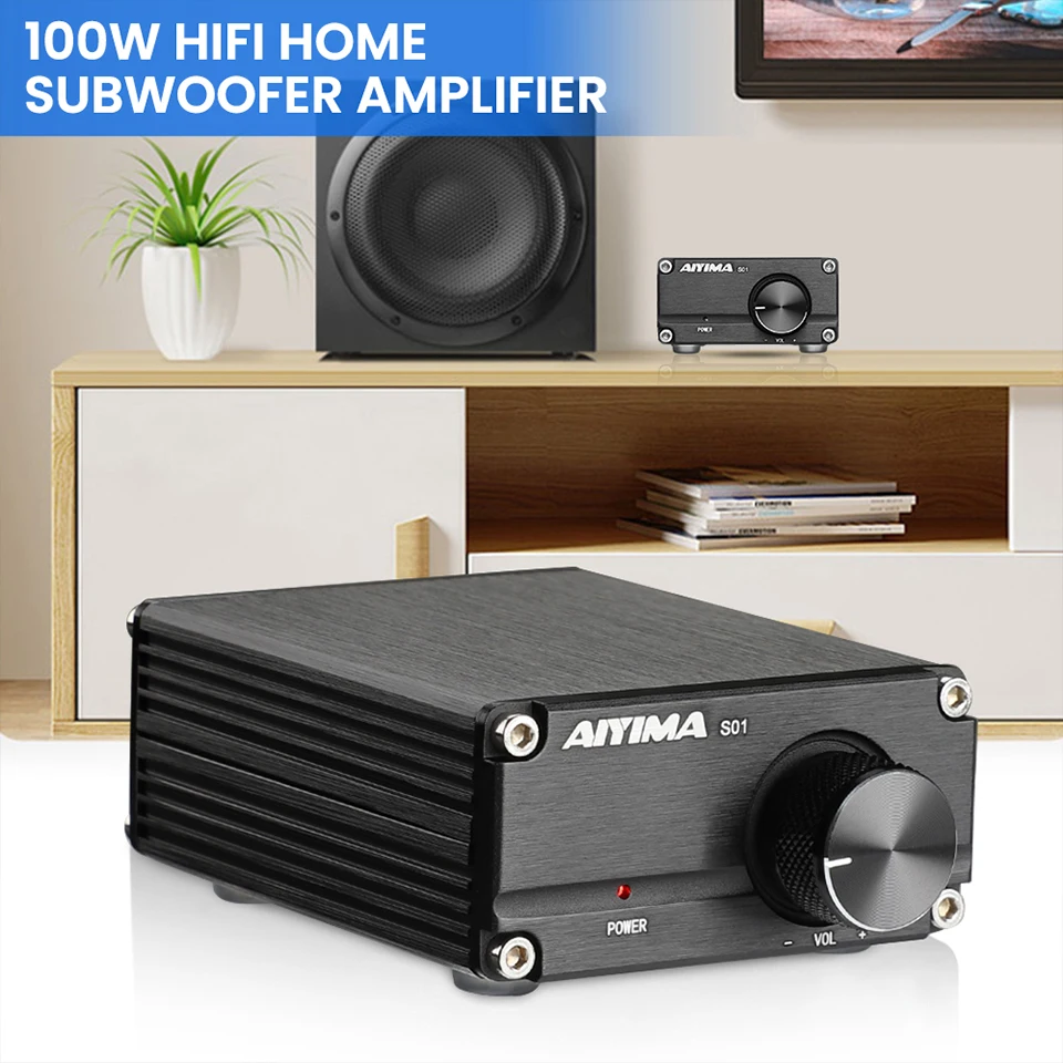 AIYIMA TPA3116 100W Subwoofer Audio Amplifier TPA3116D2 Mono Digital Power Amplifiers Amplificador With NE5532 OP AMP