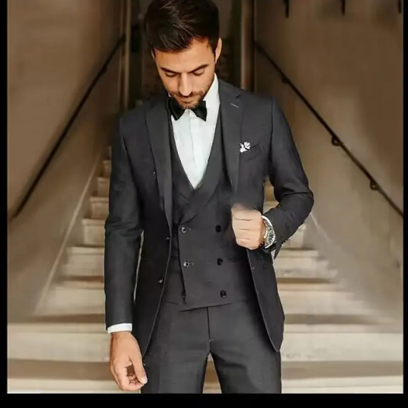 Temperament Men's Suit 2023 Groom Wedding Suits Formal Party Male Jacket Set Business Office Elegant 3 Piece (Blazer+Pants+Vest)