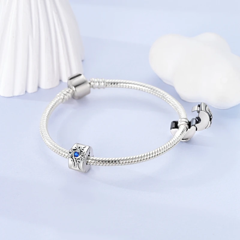Silberne Clips aus 925er-Sterlingsilber, Sterne, Mond, Sonne, Gänseblümchen-Clip-Charms, Schmetterling, Sicherheitskette, passend für Original-Armbänder, DIY-Schmuck, Geschenke – Detail 22