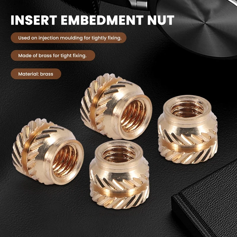 100Pcs M3 Thread Knurled Brass Threaded Heat Set Heat Resistant Insert Embedment Nut M3X5X4 For 3D Printer Voron 2.4 Etc heat set inserts