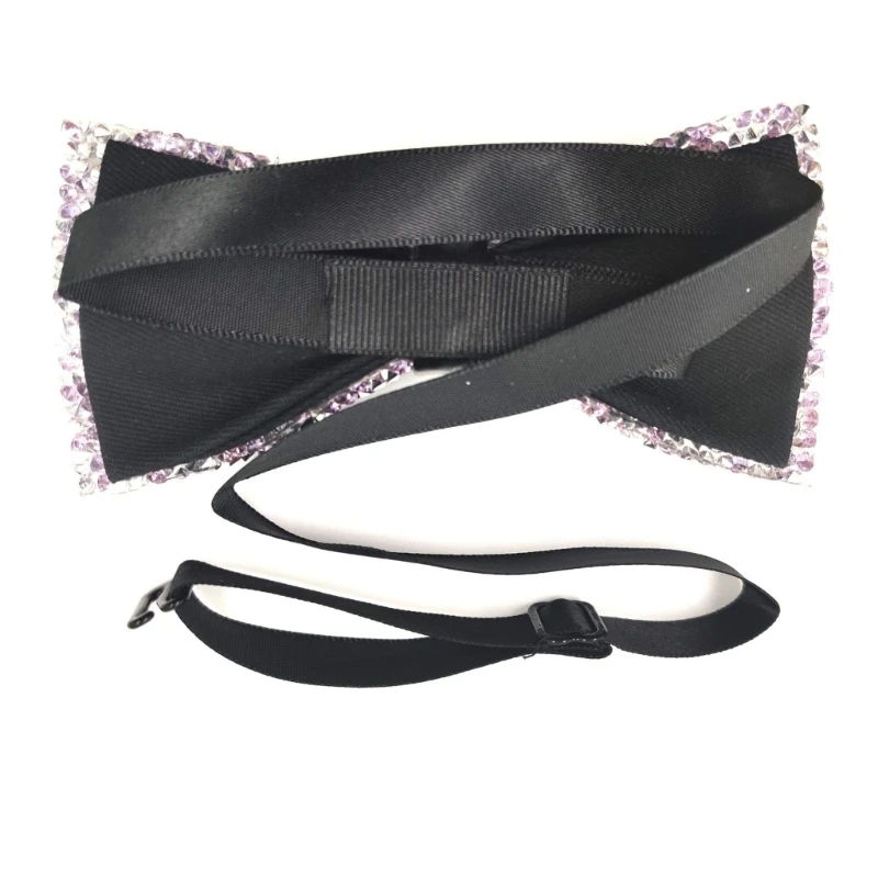 Mens Bow Tie Fashion Sparkly Rhinestones Wedding Banquets Party Diamond Neckwear