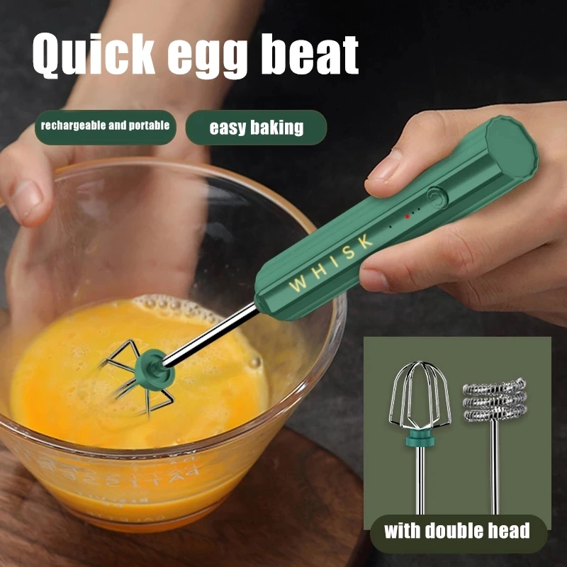 Electric Stirrer Handheld Milk Frother Foamer Whisk Egg Beater USB Charge Bubble Maker Mixer For Coffee Cappuccino Food Blender_voghion.com
