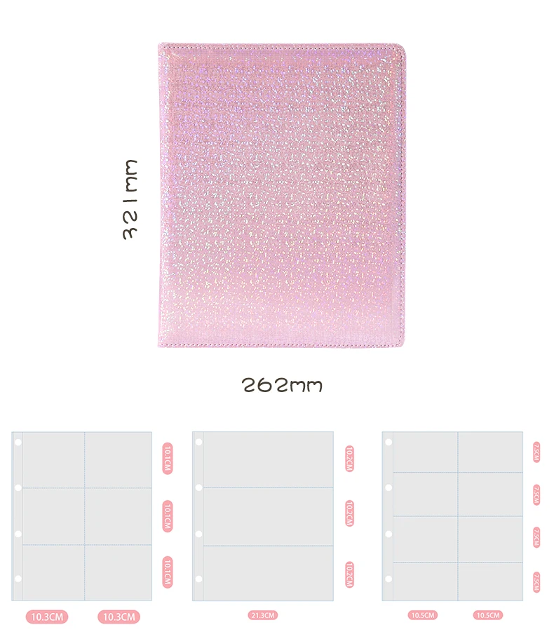 Laser Color A4 Photocard Binder D Ring Large 9Grid Collect