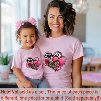Mom and Daughter Love Pattern Clothes Mother's Day Casual Round Neck Women's Clothing Family T-Shirts for Spring and Summer 2